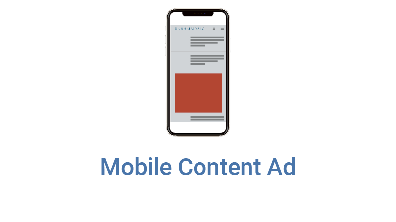Displaywerbung bei der RHEINPFALZ, Format Mobile Content Ad