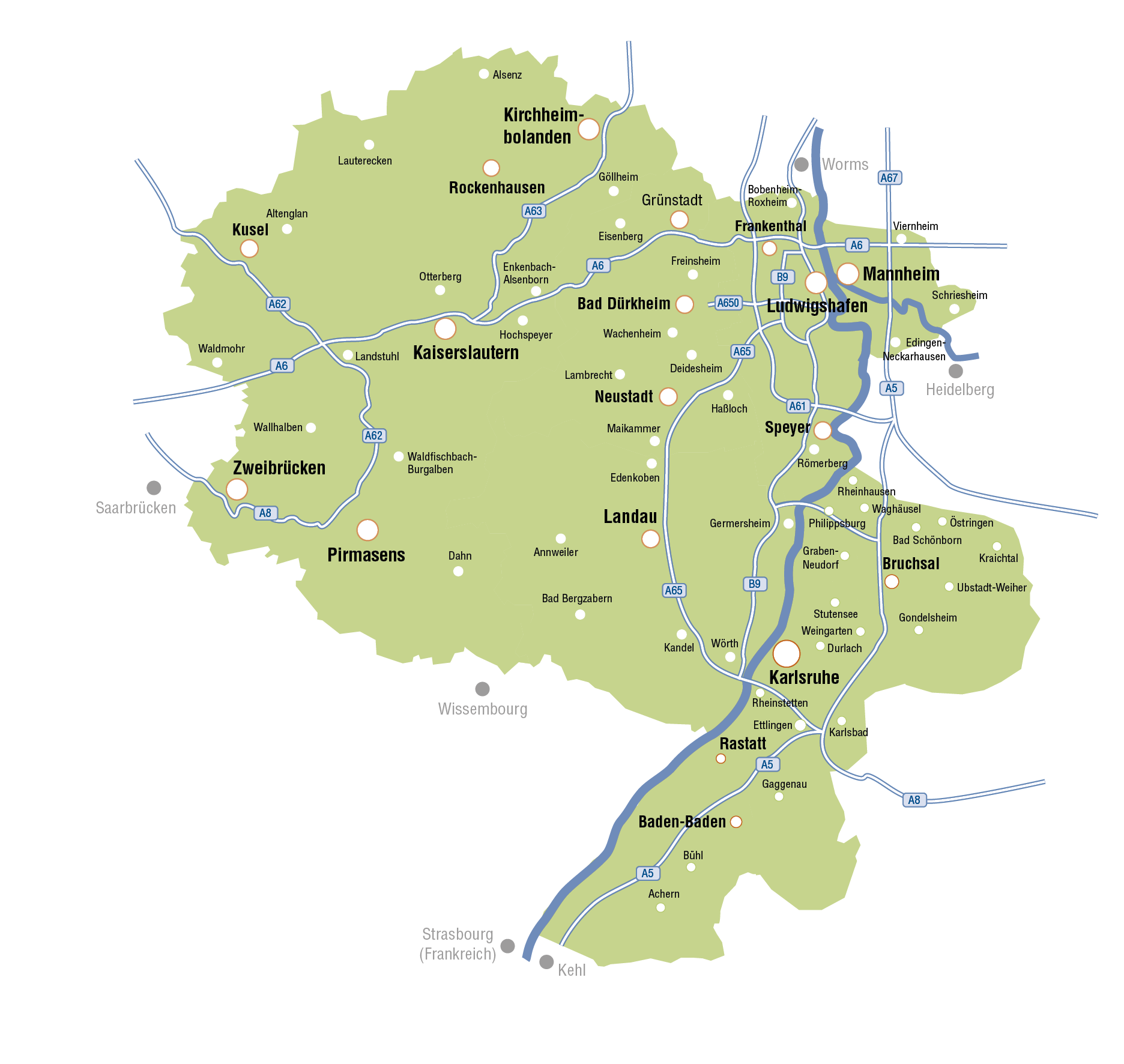 Regionale Medien vom Mediawerk Südwest und ihre Verbreitung in Rheinland-Pfalz und dem angrenzenden Baden erscheinen in Kusel, Kaiserslautern, Landau und Frankenthal und vielen Orten mehr.